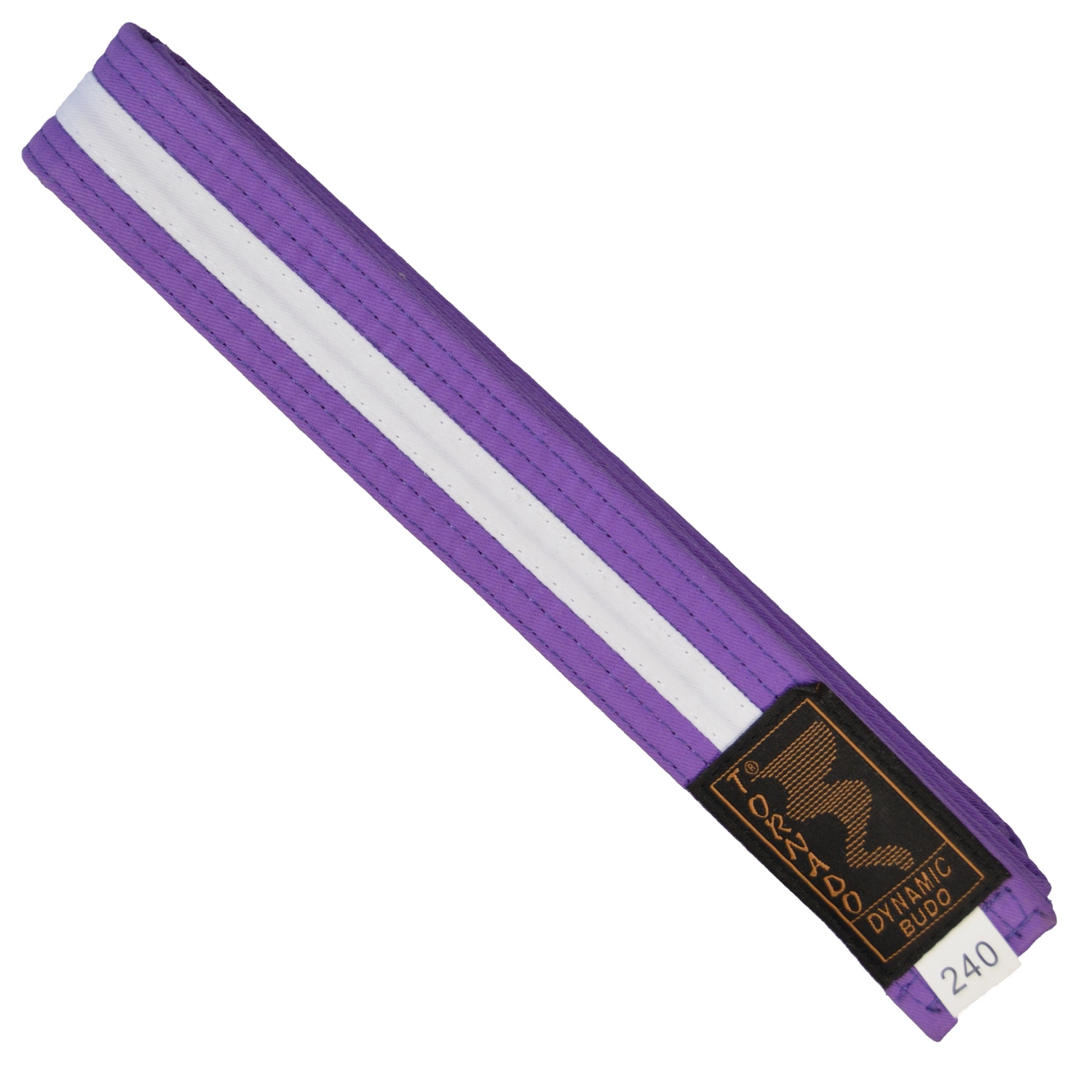 2-colour belt, purple- white stripe 240cm 2-colour belt, purple- white stripe 240cm