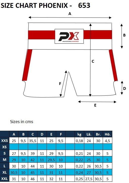 PX Thai Shorts, "Contender" schw-weiß L