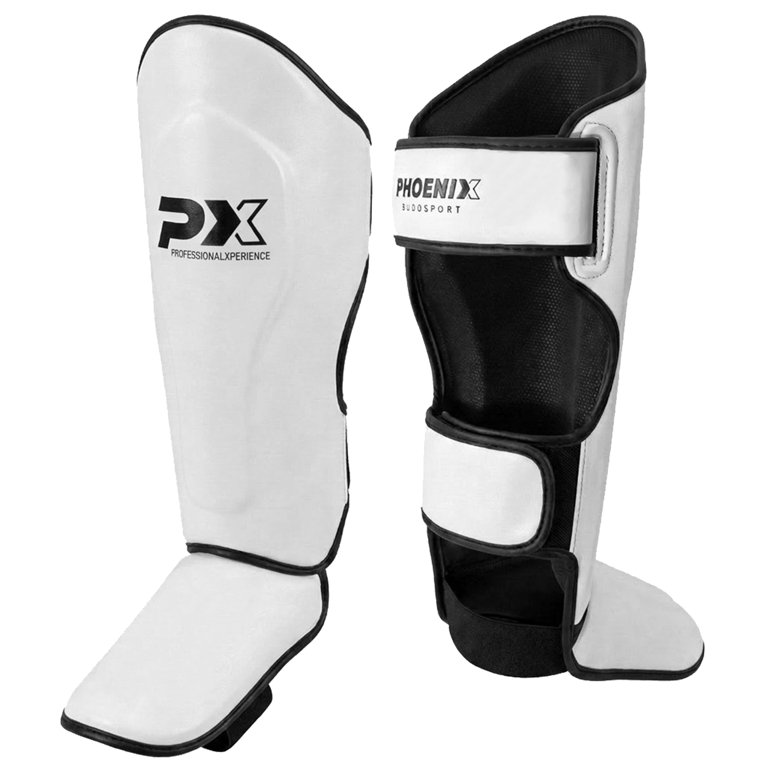 PX Schienbein-Spannschutz FIGHT PRO weiß-schwarz M PX Schienbein-Spannschutz FIGHT PRO weiß-schwarz M