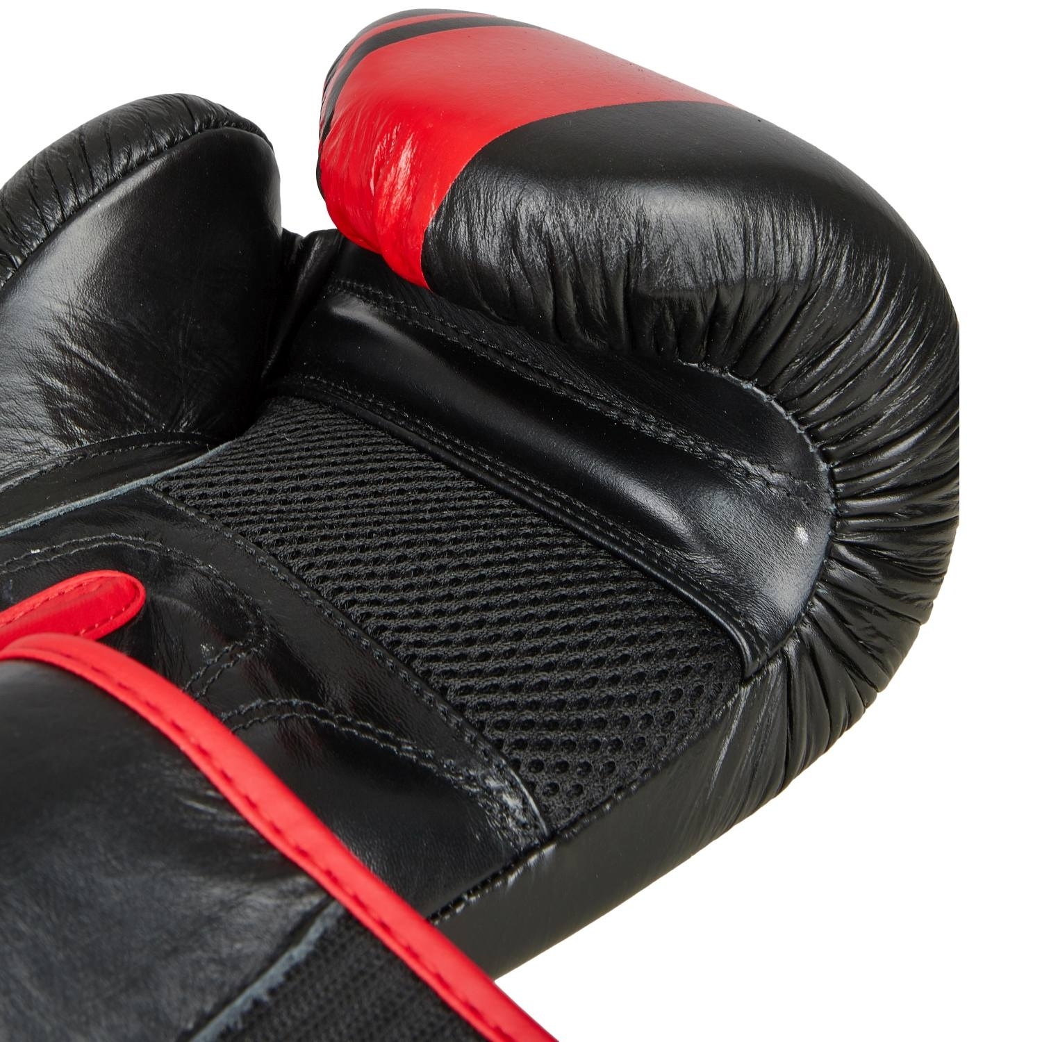 PX Boxing Gloves , black-red, leather, 16oz