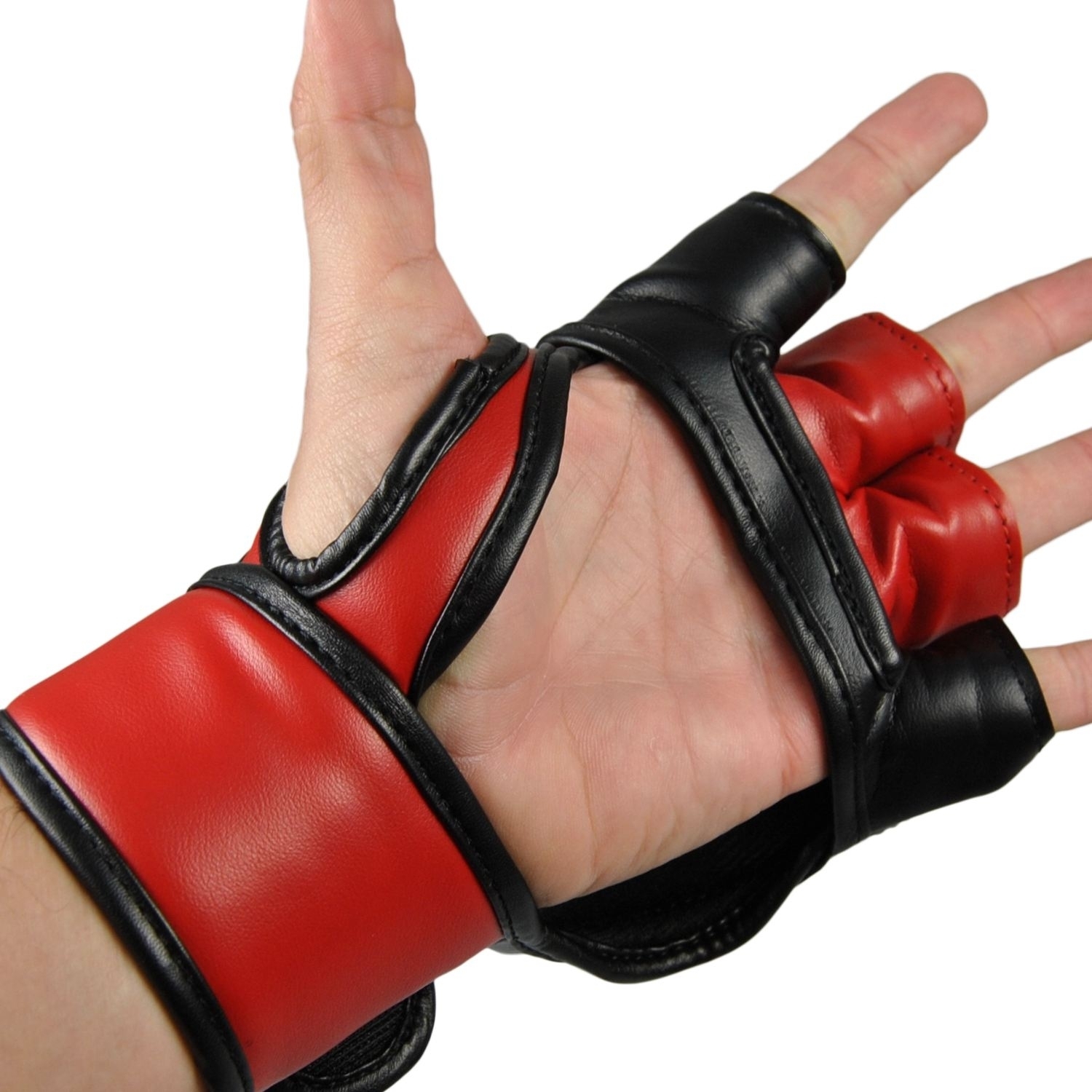 MMA glove PU, black-red colour S