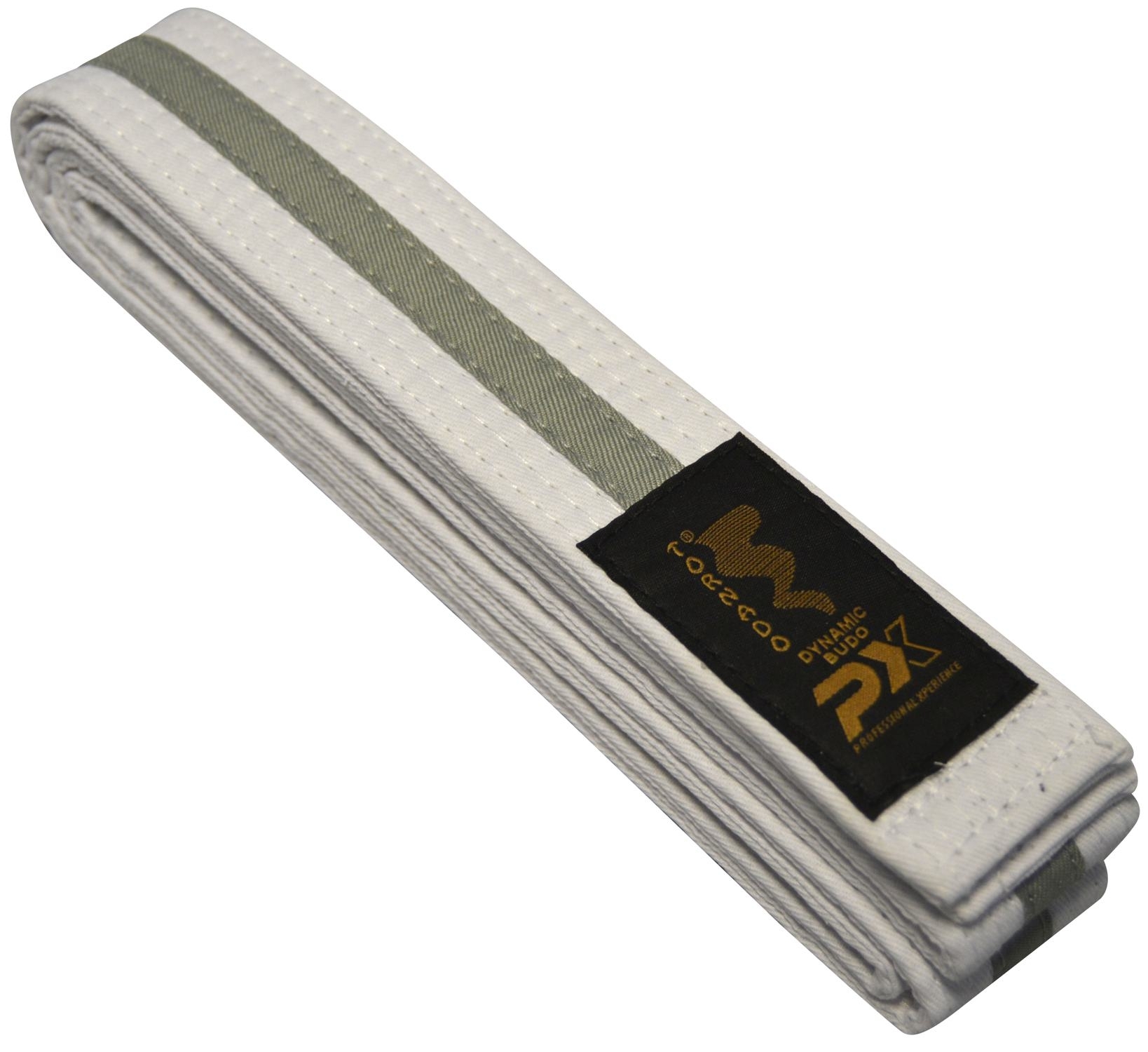 2-colour belt, white-grey stripe 200 cm