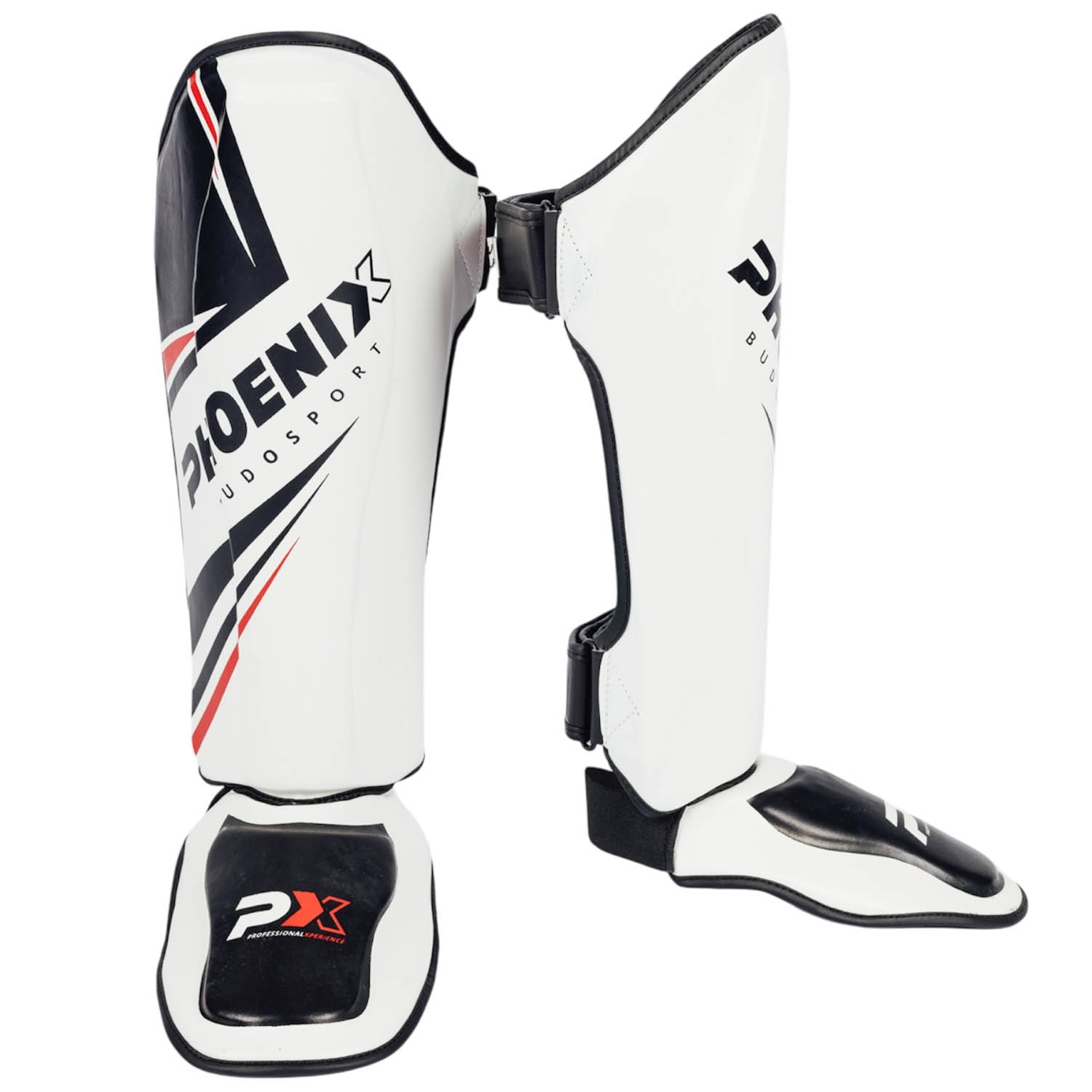 PX shin instep, PU, white-black-red PX shin instep, PU, white-black-red