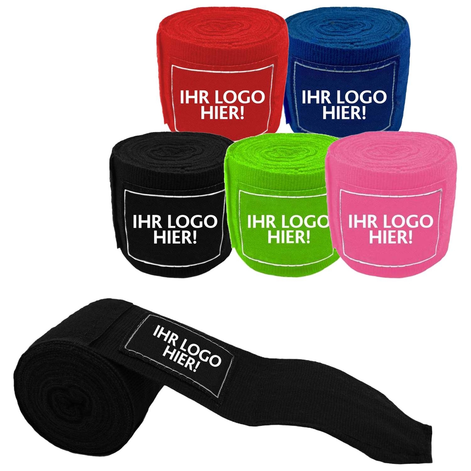 Boxing Handwraps, Length 350 cm, individual Logo Boxing Handwraps, Length 350 cm, individual Logo