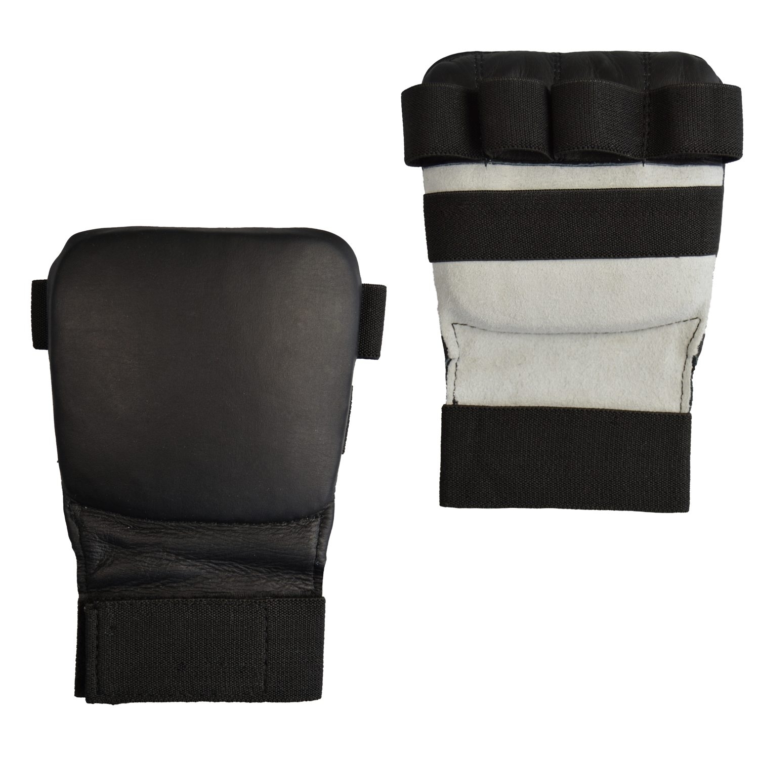 karate mitt leather, black, size M