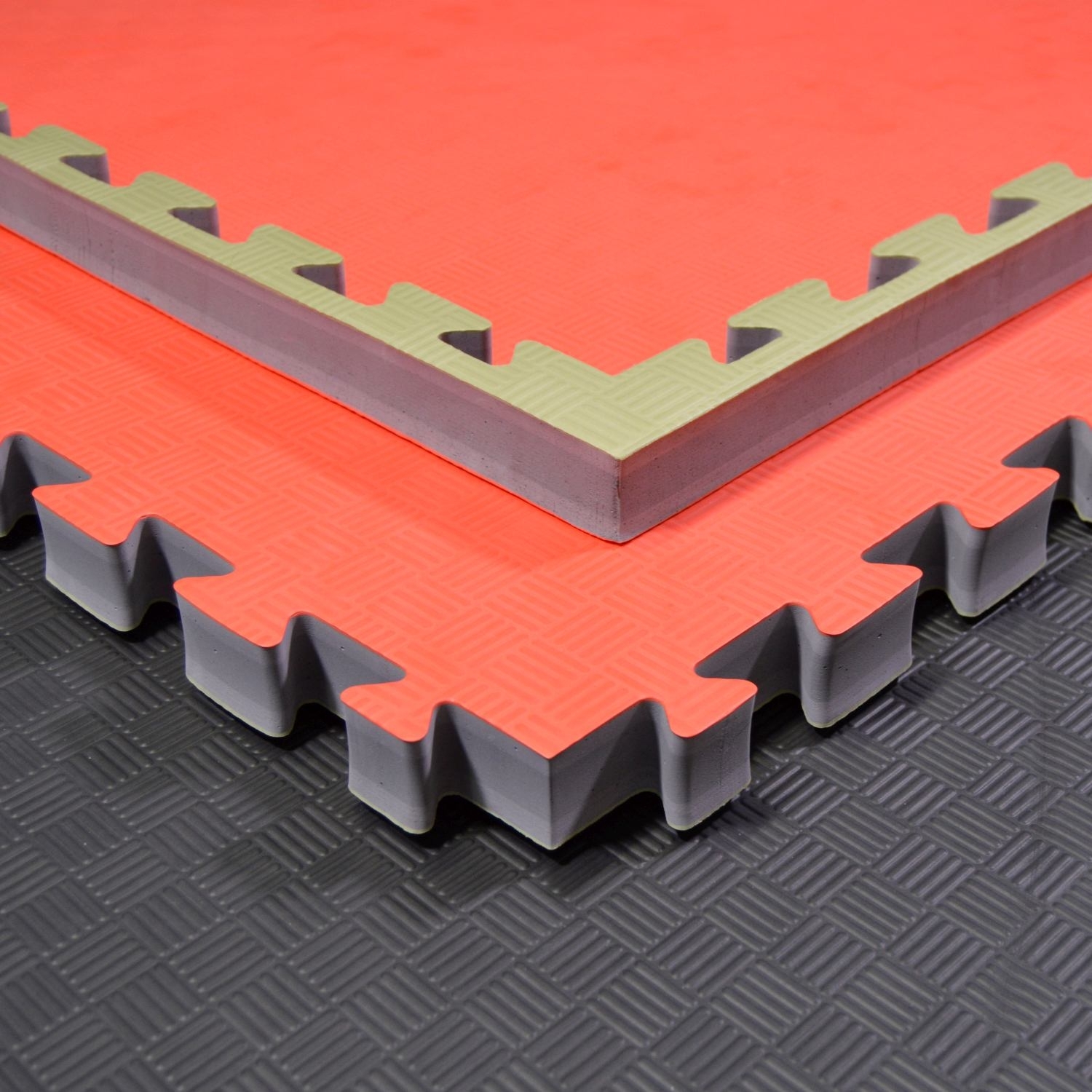Kampfsportmatten Wendematte rot/ grün 100x100x4cm