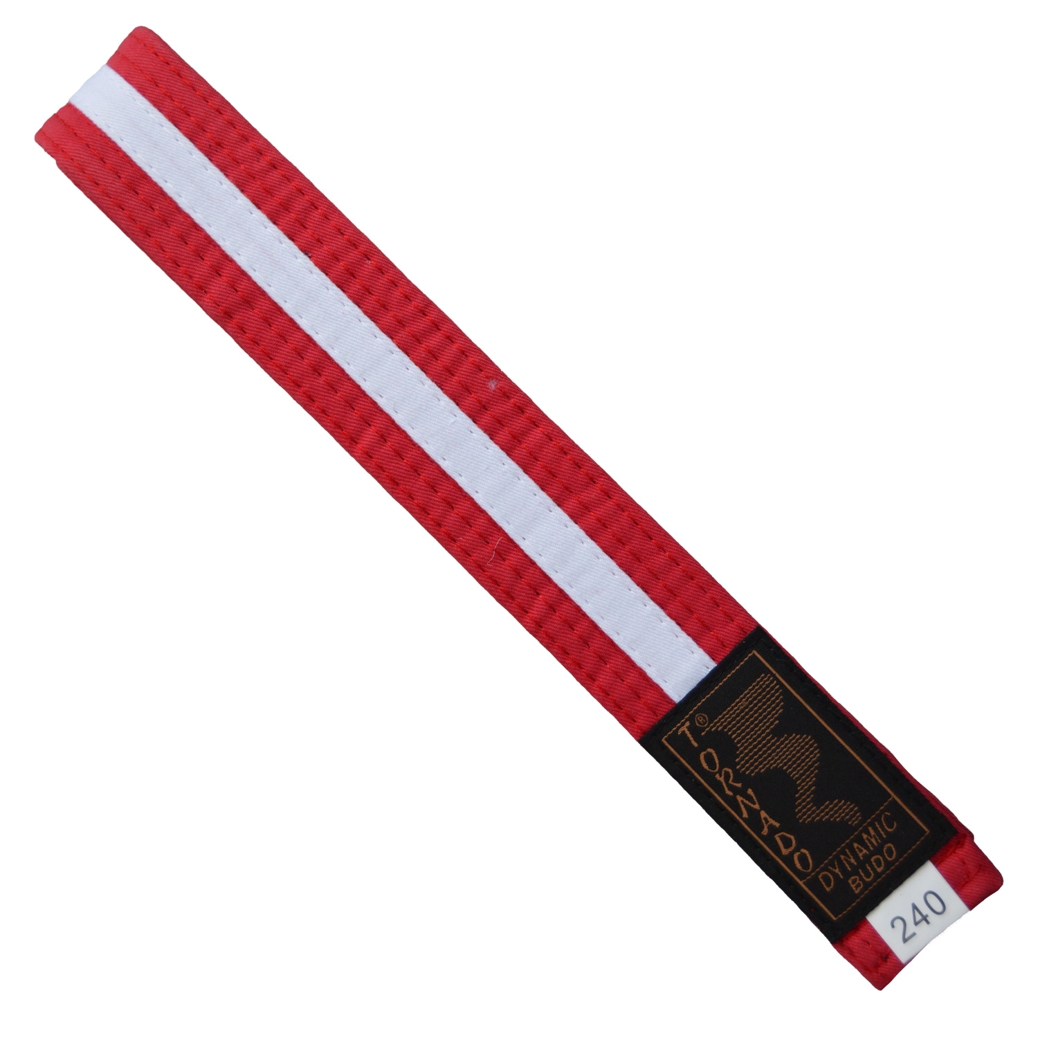 2-colour belt, red- white stripe 240cm 2-colour belt, red- white stripe 240cm