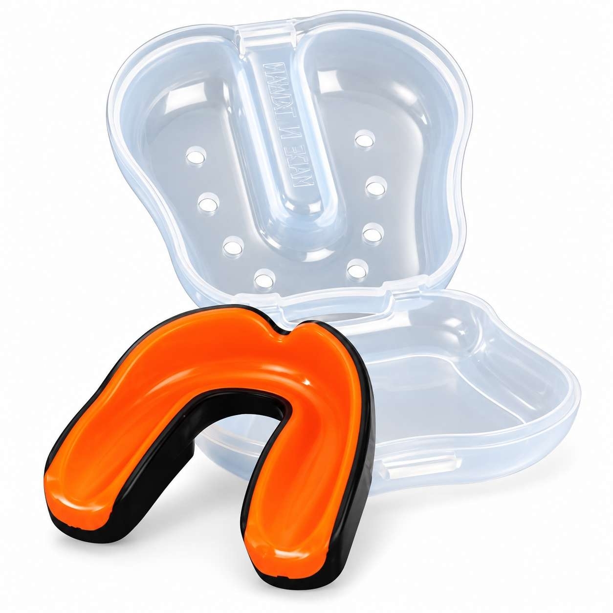 Zahnschutz WACOCU A+ schwarz-orange mit Box Zahnschutz WACOCU A+ schwarz-orange mit Box
