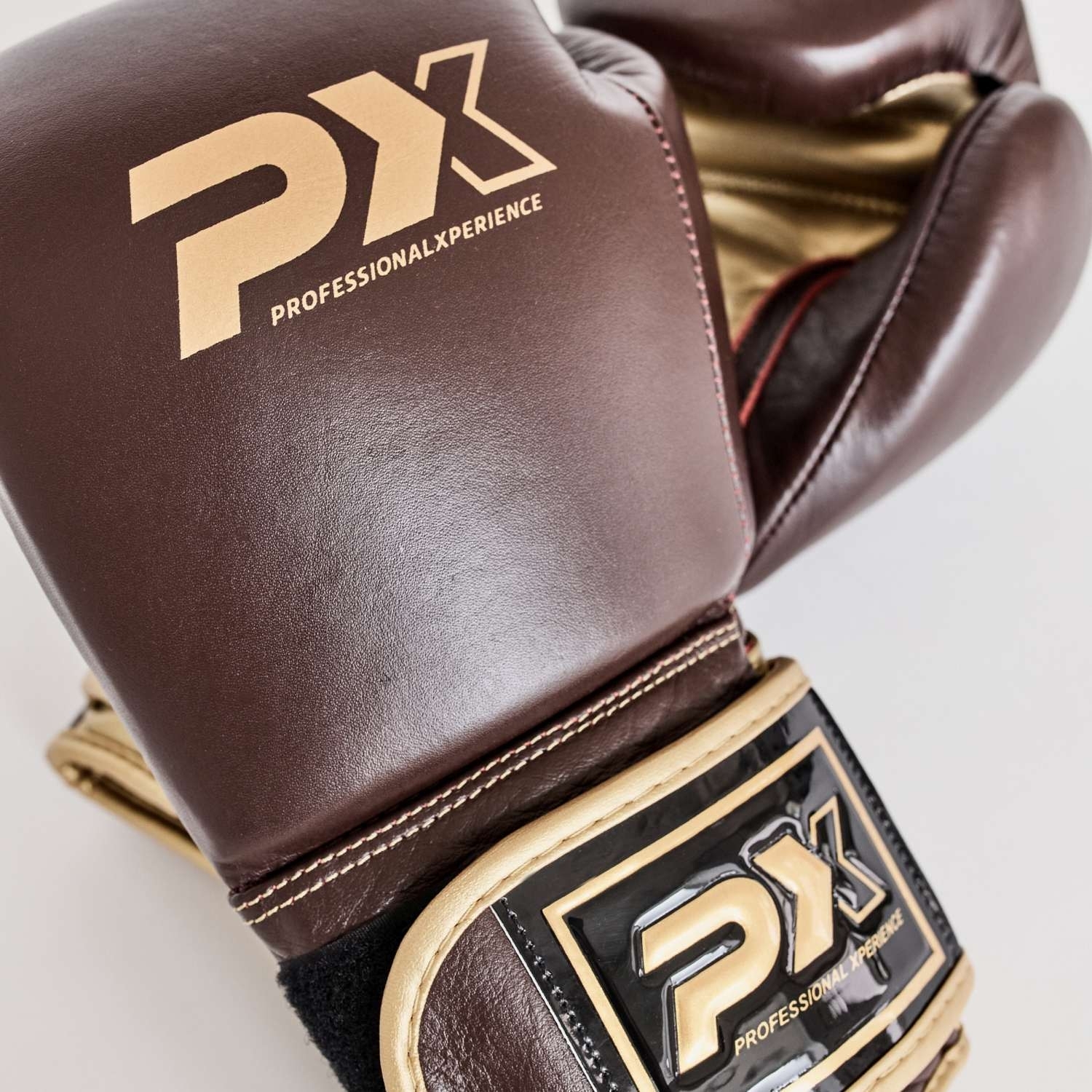 PX Boxhandschuhe, Leder, braun-gold 16oz