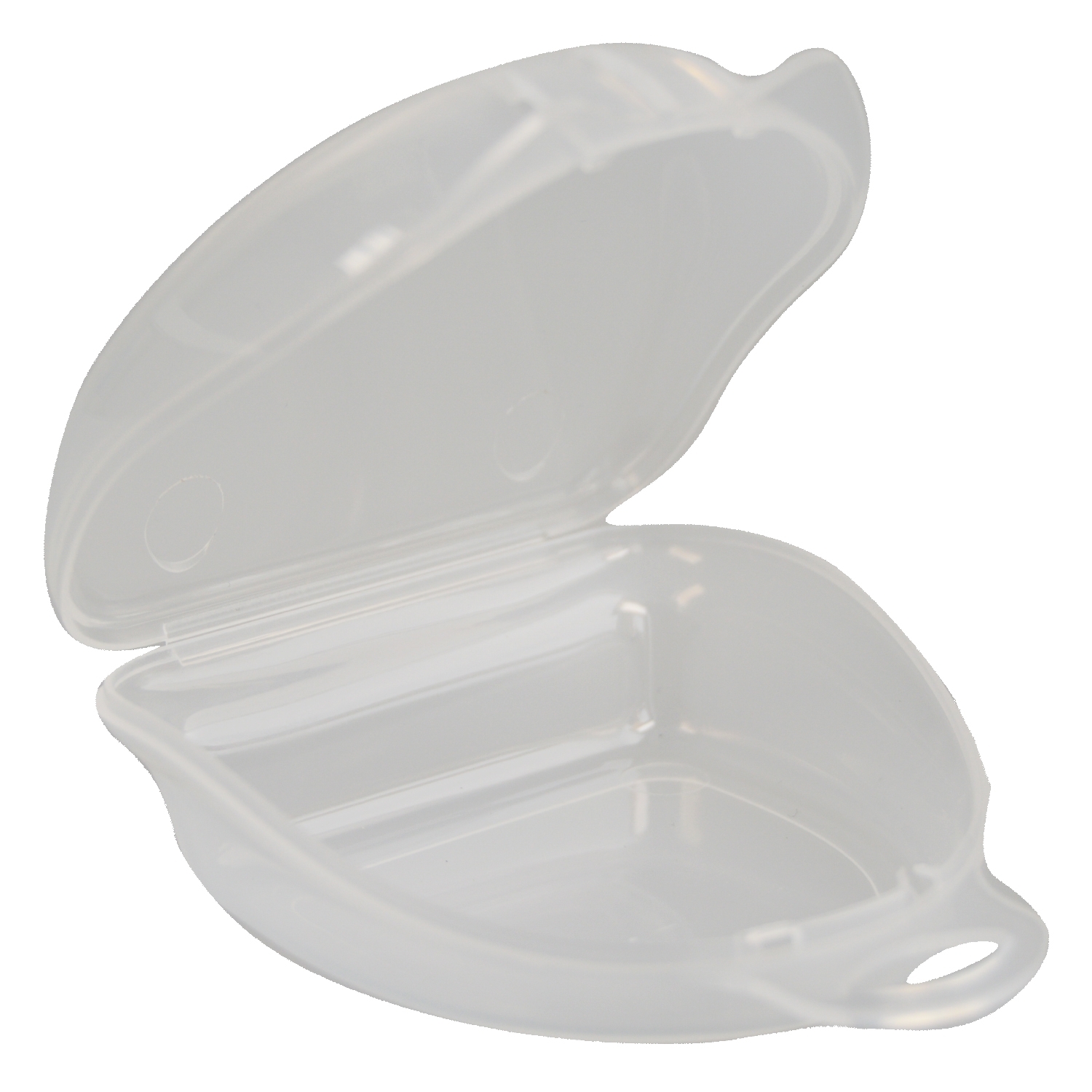 Transparent box for mouthguard with hanger
