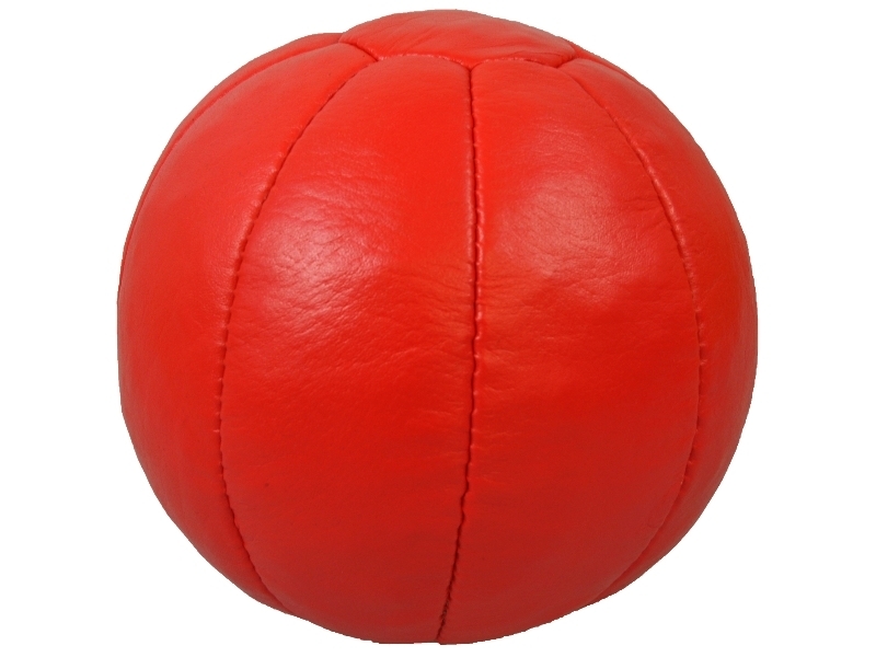 leather medicine ball 3kg, red, D= 20cm