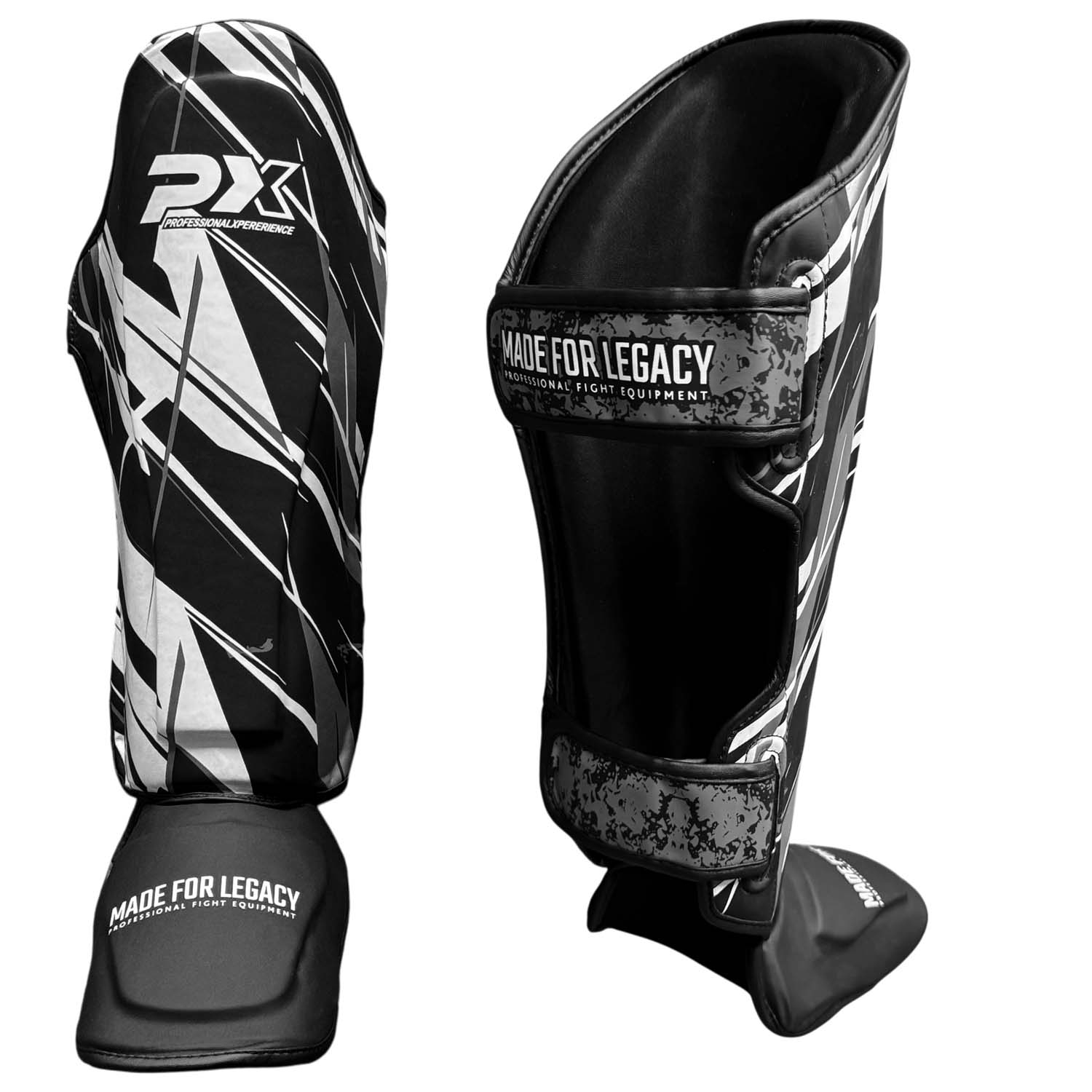 LEGACY X Schienbein-Spannschutz, Kunstleder, schwarz-grau M LEGACY X Schienbein-Spannschutz, Kunstleder, schwarz-grau M