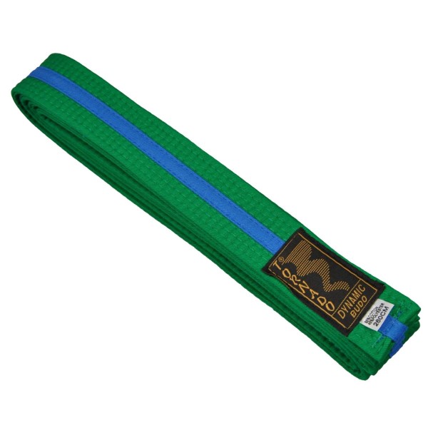 2-colour belt, green-bluestripe