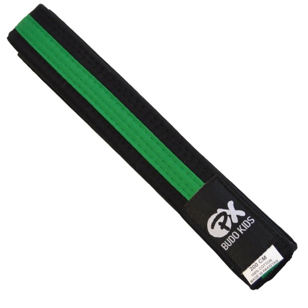 PX Budo Kids Softbelt, schwarz-grün, 200cm