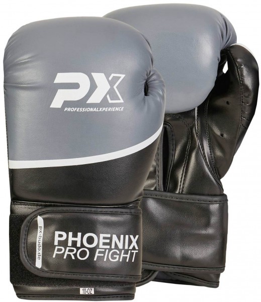 PX PRO FIGHT PU boxing gloves black-grey