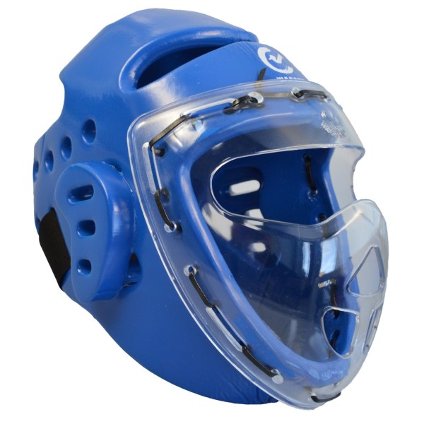 dipped foam head guard blue, face mask