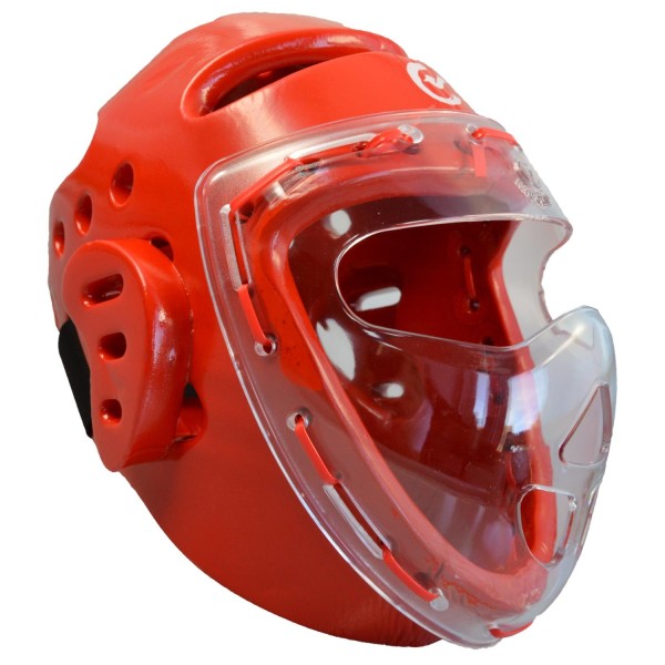 dipped foam head guard red, face mask