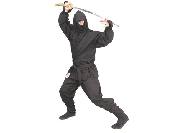 Ninja-Anzug schwarz 6-teilig Gr 160