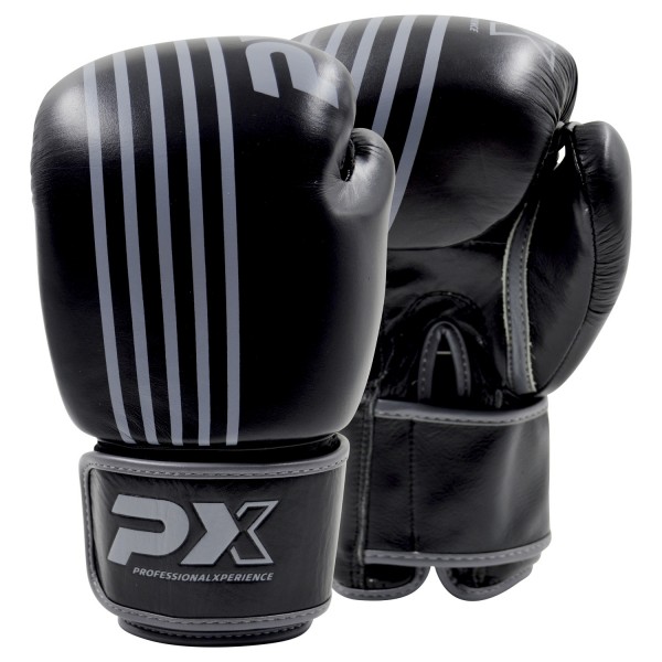 PX Boxing Gloves , black-grey, leather,