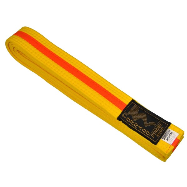 2-colour belt, yellow-orangstripe