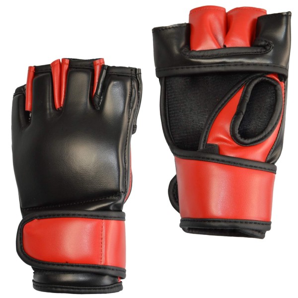 MMA glove PU, black-red colour