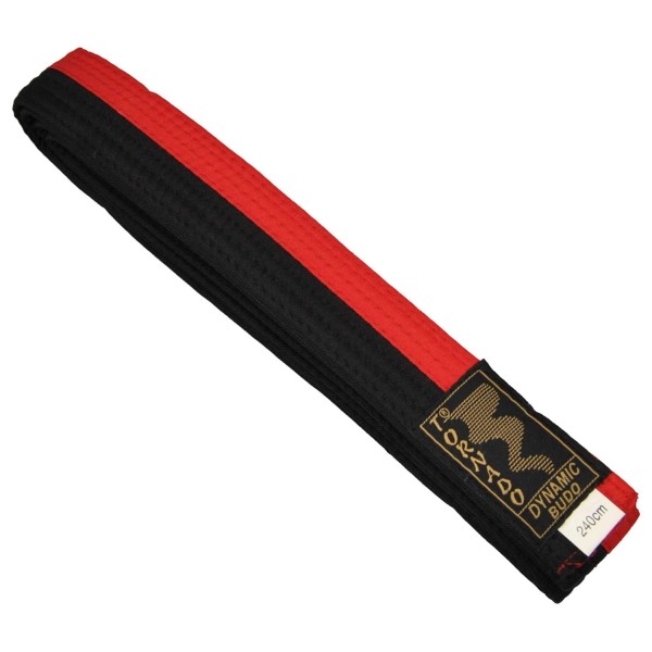 Poom belt, half red, half black