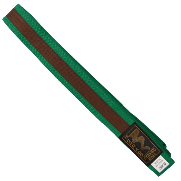 2-colour belt, green-brownstripe