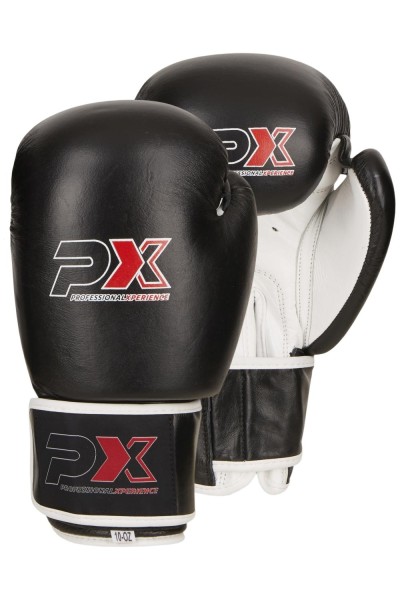 PX PX Boxhandschuhe schwarz-weiß Leder 8oz