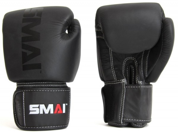 SMAI Elite P85 Boxhandschuhe, Leder, schwarz 8oz