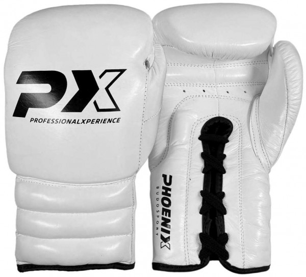 PX competition boxing gloves leather white