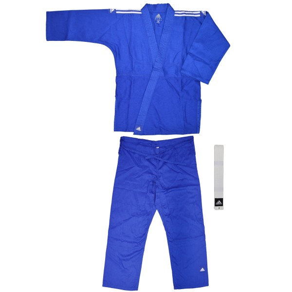 ADIDAS Judo "Club" blau, weiße Streifen 100