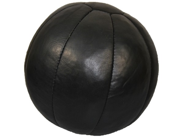 Medizinball Echtleder 5Kg schwarz, ca. D=30cm